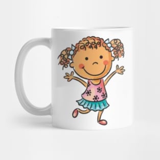 Charming Doll - Little Girl Illustration Mug